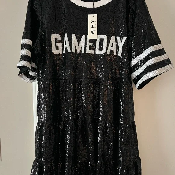 black mini dress for gameday Get ready for Gameday with us!! This mini dress comes in garnet and black and is perfect for the game this weekend!